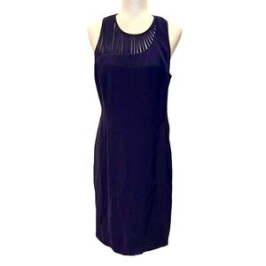 Sachin & Babi Navy Blue Strappy Caged Detail Sleeveless Sheath Dress - 10